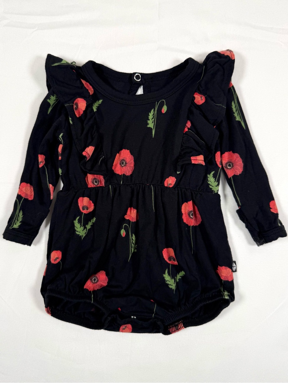 KYTE BABY Girls Poppy Floral Bamboo Bubble Romper 0-3 Months Cottagecore Boho